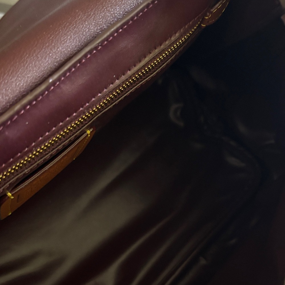 Coach Burgundy Top-Handle Satchel with Crossbody & Gold Hardware - Picture 4 of 6